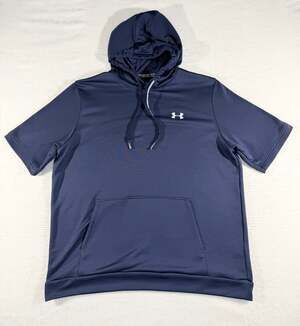 Under Armour Baseball Rival Terry Short Sleeve Hoodie XLT Navy Blue
